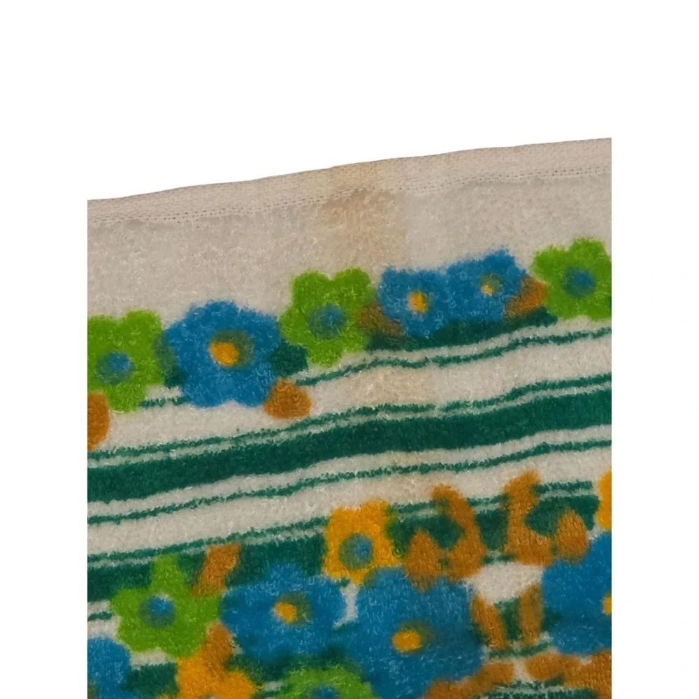 Vintage Cannon Floral Hand/Kitchen‎ Towel Lot Of 5 Fringe/ Ruffled 100% Cotton